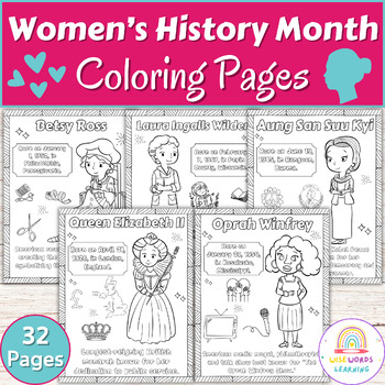 Preview of Womens History Month Coloring Biographies Pages, Womens History Coloring Sheets