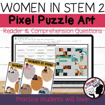 Preview of Womens History Month | Hidden Figures | STEM 2 | DIGITAL Pixel Art