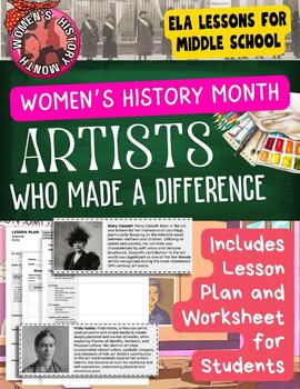 Preview of Womens History Month Important Female Artists Women's History Middle School ELA