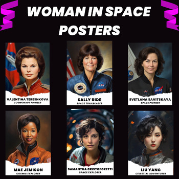 Preview of Womens History Month Posters for Female Astronauts  and Women in Space