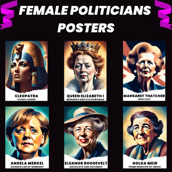 Preview of Womens History Month Posters for Female Politicians and Leaders in Politics