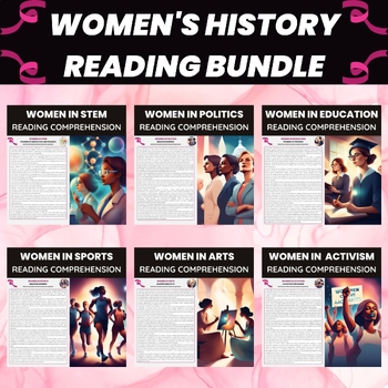 Preview of Womens History Month Reading Comprehension Bundle
