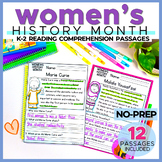 Womens History Month Social Studies Reading Comprehension Passages K-2