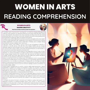 Preview of Womens History Month Women in Arts Reading Passage | Female Artists Painters