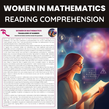 Preview of Womens History Month Women in Math Reading | Women Mathematicians Math