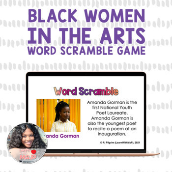 Preview of Womens History Month Word Scramble Game | Black History Month Activity | Digital