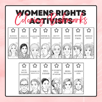 Preview of Womens Rights Activists Coloring Bookmarks | Women's History Month Bookmarks