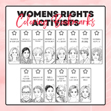 Womens Rights Activists Coloring Bookmarks | Women's Histo