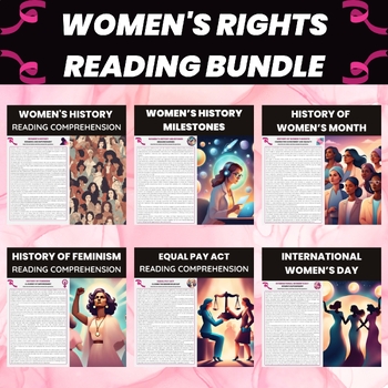 Preview of Womens Rights for Womens History Month Reading Comprehension Bundle