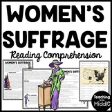 Women's Suffrage Reading Comprehension Worksheet 1920s Vot
