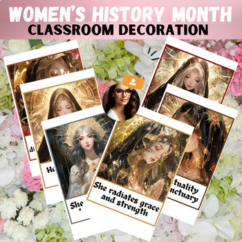 Preview of Womens history month Wall art classroom door decorations bulletin board