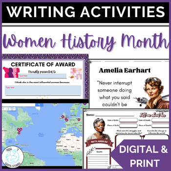 Preview of Womens history month activities and bulletin board middle and high school