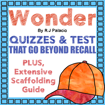 Preview of Wonder: 100+pages CC-Aligned Quizzes/Assessments for Novel Study