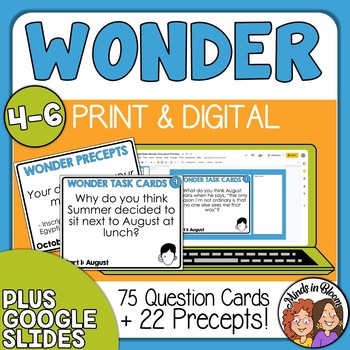 Preview of Wonder Question Cards - 75 Print & Digital Discussion Prompts - Plus Precepts!