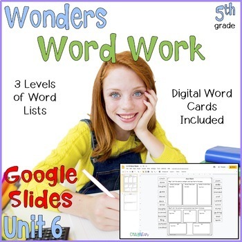 Preview of Wonder 5th Grade Interactive Word Work Google Unit 6