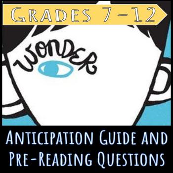 Preview of Wonder: Anticipation Guide and Pre Reading Questions