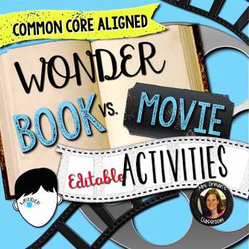 Preview of Wonder Book Movie Comparison Editable Activities