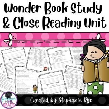 Preview of Wonder Book Study, Interactive Read Aloud, and Close Reading Unit