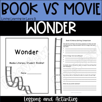 Preview of Wonder Book vs Movie Media Literacy Unit    Printable & Digital