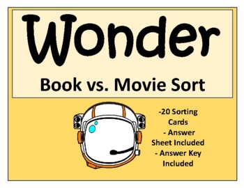 Preview of Wonder Book vs. Movie Compare and Contrast Sort - Google Copy Included