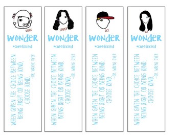 Wonder by R.J. Palacio Bookmarks - Characters With Quotes #ChooseKind ... Wonder Rj Palacio Characters