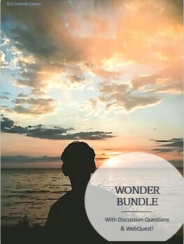 Preview of Wonder Bundle - WebQuest & Comprehension Questions for Full Novel Study + Bonus!