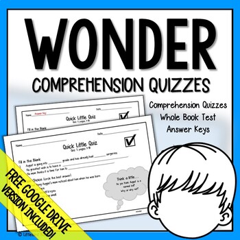 Preview of Wonder Novel Study (Wonder Comprehension Questions)