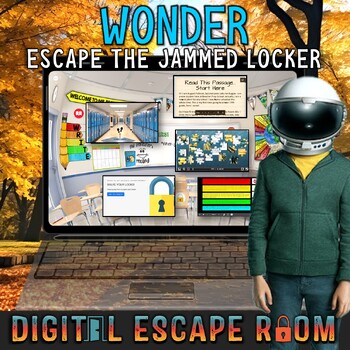 Preview of Wonder Digital Escape Room, Escape The Jammed Locker, for Wonder Novel