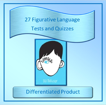 Preview of Wonder Figurative Language Tests and Quizzes