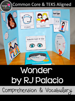 Preview of Wonder Interactive Novel Study and Vocabulary with PowerPoint Lessons BUNDLE