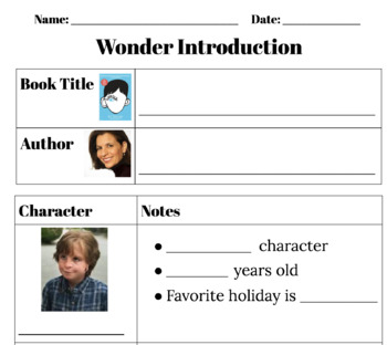 Wonder Modified Unit Level 2 Vocab.- Synonym and Antonym (special