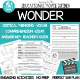 Wonder Movie Guide with Questions, Activities and Essay Writing