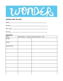 Wonder - Movie Worksheets