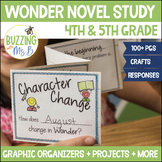Wonder Novel Study: Graphic Organizers, Reading Responses 