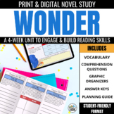 Wonder Novel Study Book Unit: Study Guide, Comprehension Q