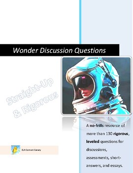 Preview of Wonder Comprehension Questions by Chapter for Writing, Discussion, Novel Study!⭐