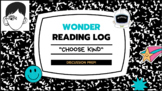 Wonder Novel Study Digital Reading Log