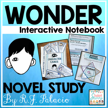 wonder novel study distance learning interactive notebook rj palacio