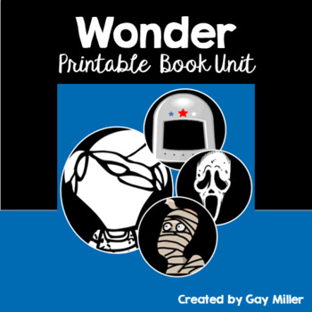 Preview of Wonder Novel Study [Palacio]: vocabulary, comprehension, writing, skills