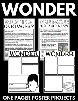 Wonder One Pager Activities