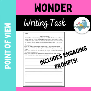 Preview of Wonder Point of View Writing Task