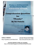 Wonder RJ Palacio Comprehension Questions Novel Study