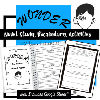 Preview of Wonder R.J. Palacio Novel Study Link for Google Slides™ Distance Learning