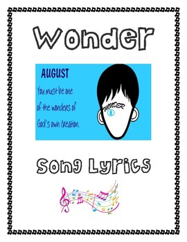 Preview of Wonder- Song Lyrics Book