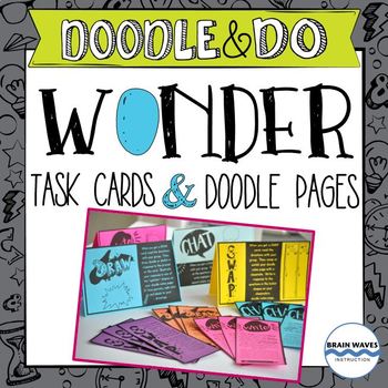 Preview of Wonder Task Cards and Doodle Notes - End of the Book Activity!