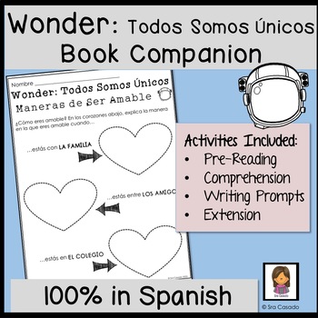 Preview of Wonder Todos Somos Unicos Spanish Book Companion