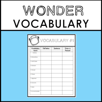 wonder vocabulary 8 vocabulary list worksheets by noprepenglish