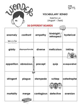 wonder vocabulary bingo by learning fun teachers pay teachers