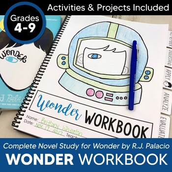 Preview of Wonder Novel Study Unit WORKBOOK & Novel Study for Wonder + DIGITAL Included