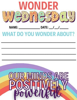 Preview of Wonder Wednesday Writing Prompt - Great for Morning Work or Creative Writing